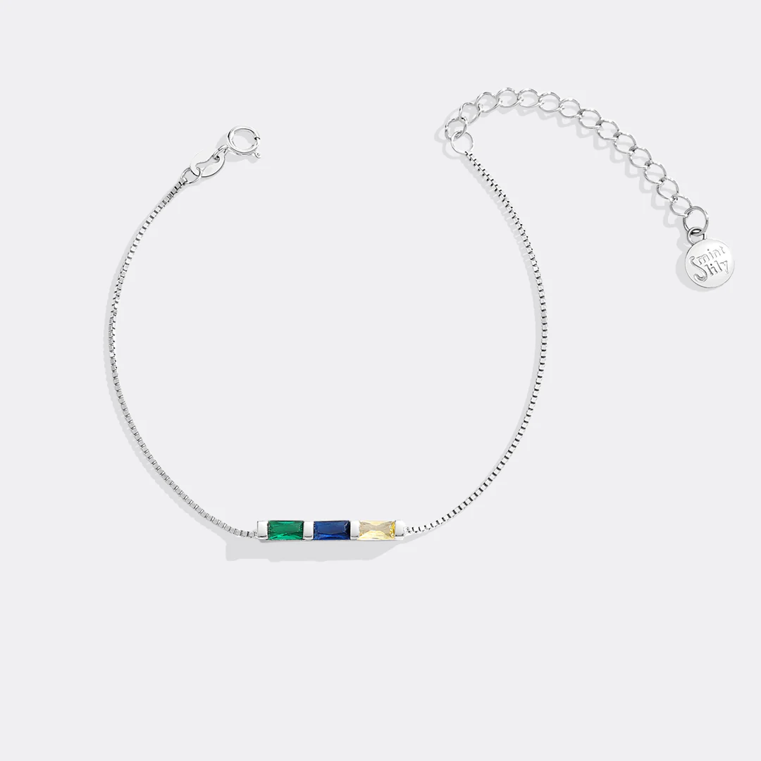 Dainty Baguette Birthstone Bracelet - Image 13