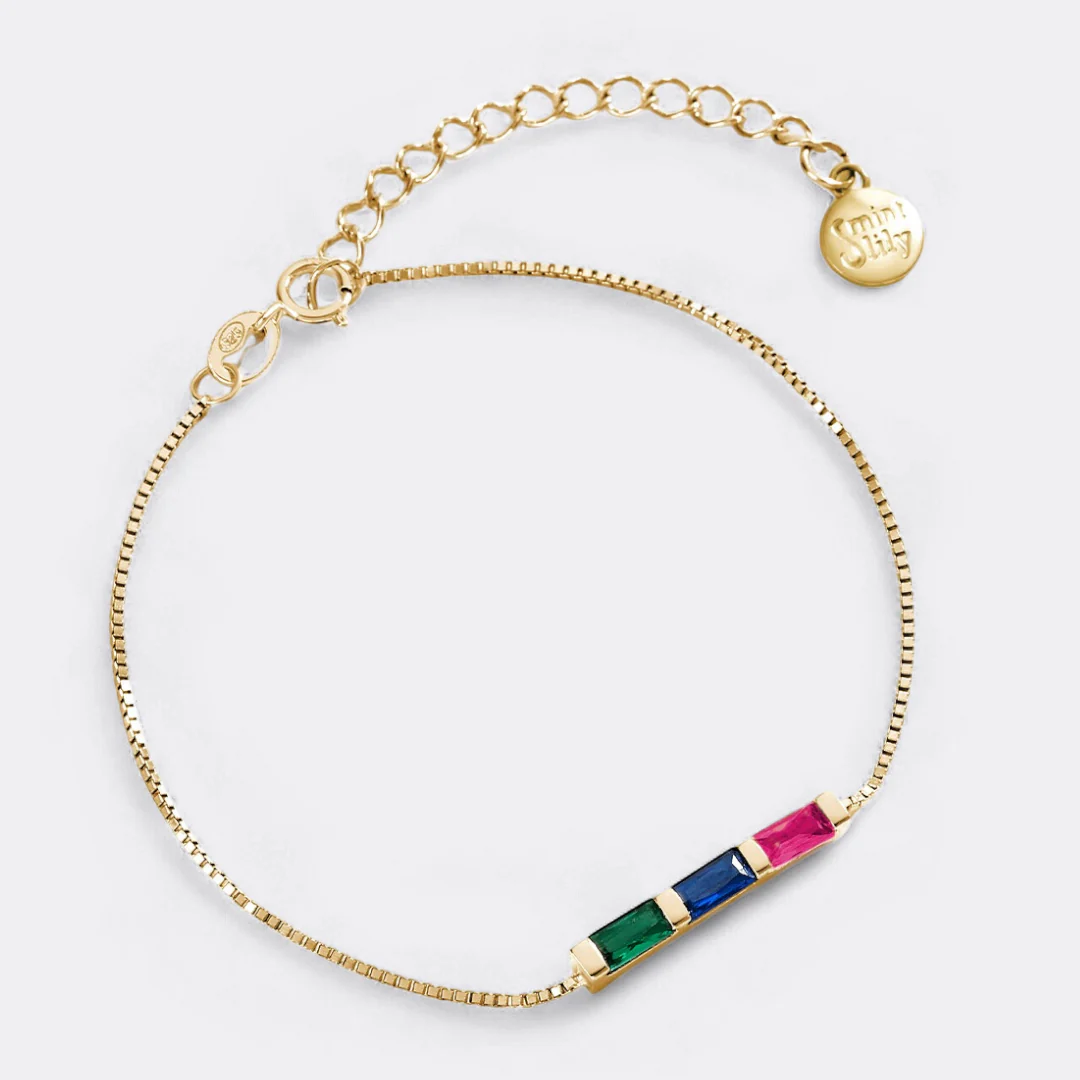 Dainty Baguette Birthstone Bracelet - Image 14