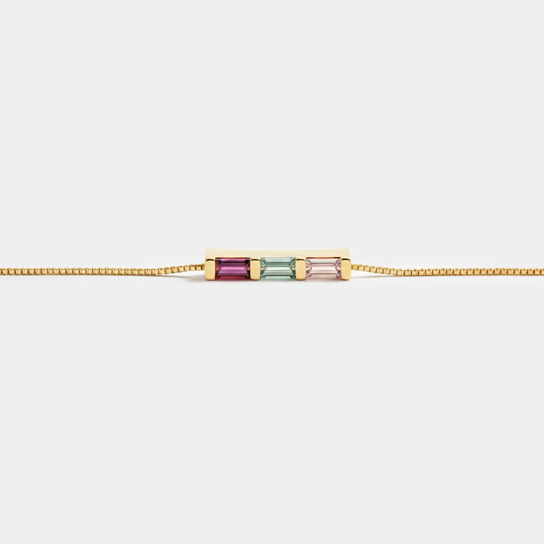 Dainty Baguette Birthstone Bracelet - Image 18