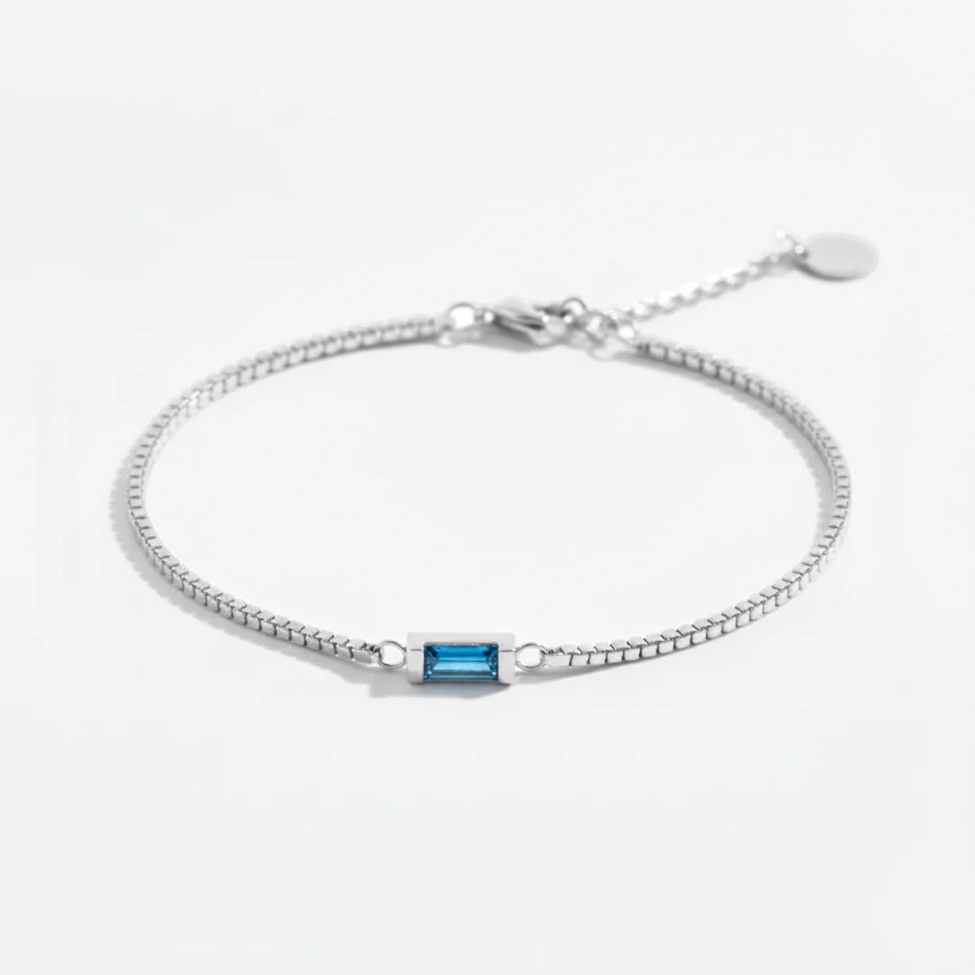 Dainty Baguette Birthstone Bracelet - Image 24