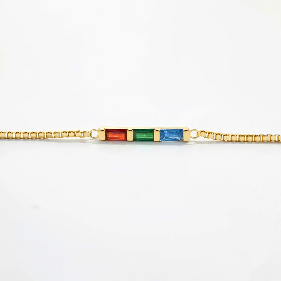 Dainty Baguette Birthstone Bracelet - Image 25