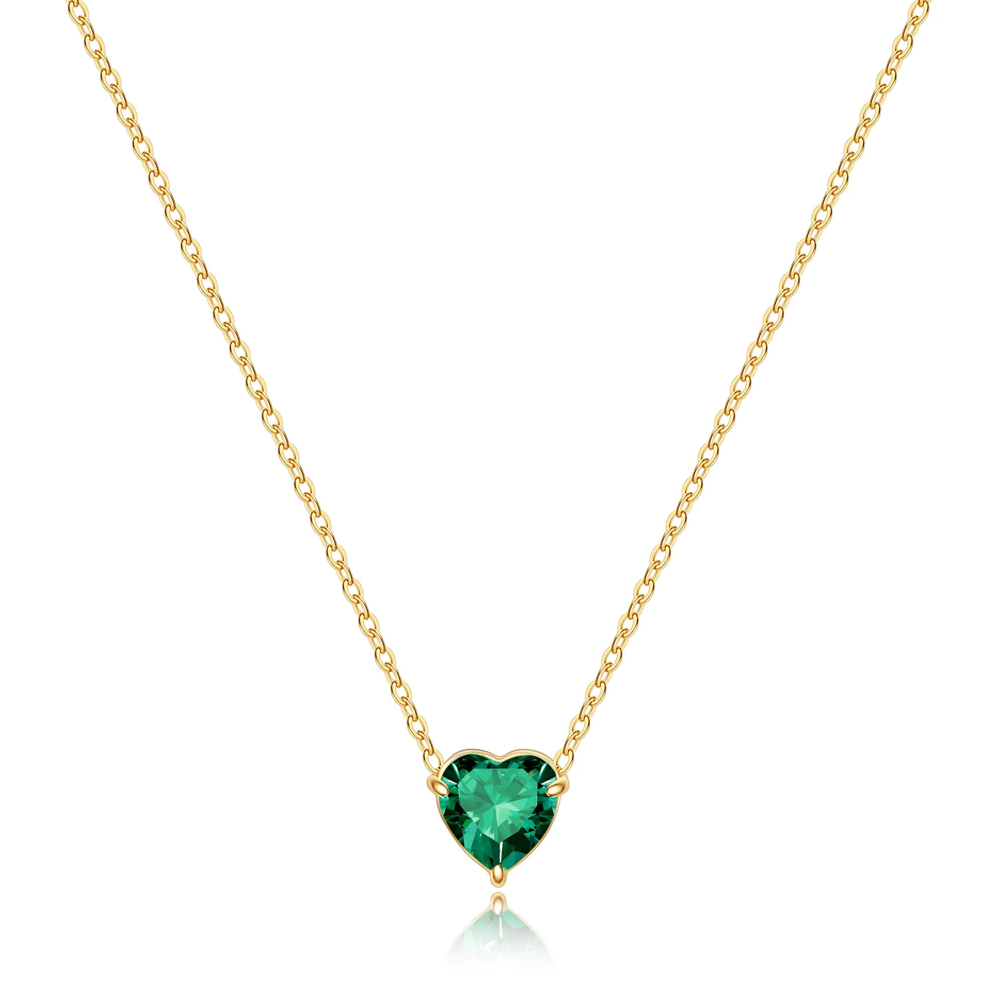 Dainty Birthstone Heart Necklace - Image 12