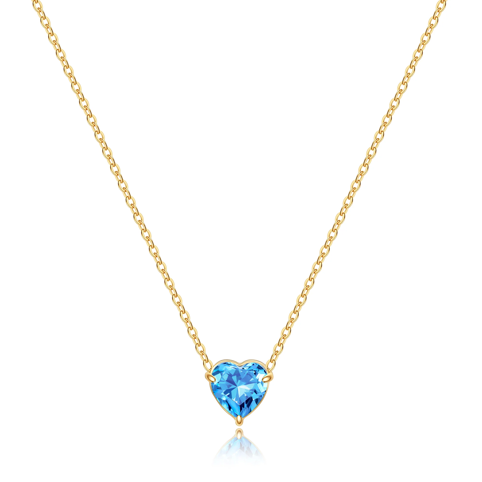 Dainty Birthstone Heart Necklace - Image 24