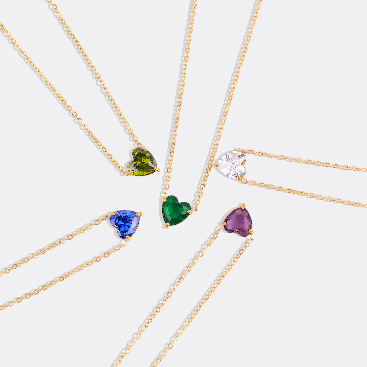 Dainty Birthstone Heart Necklace - Image 26