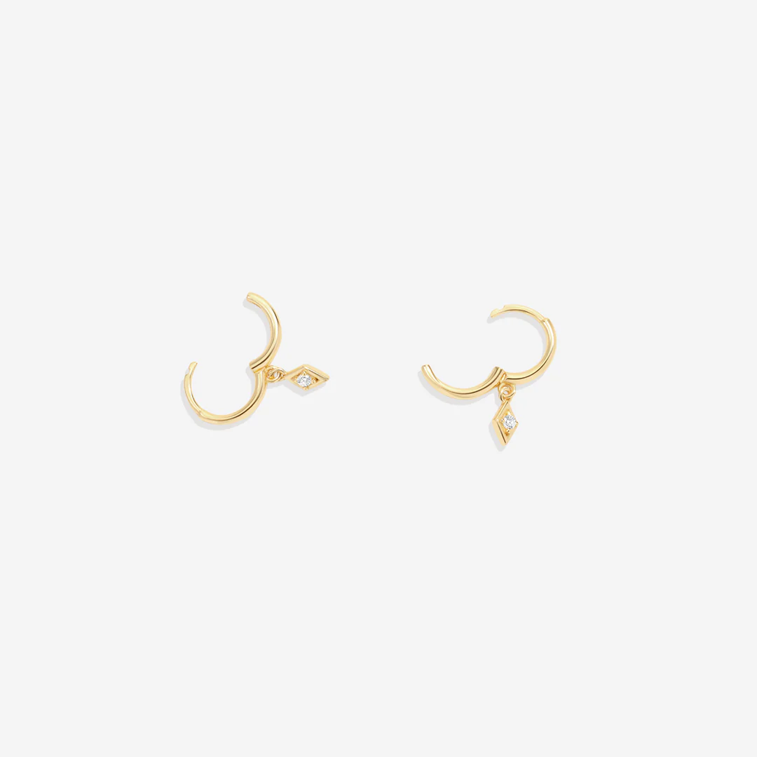 Dainty Diamond Charm Earrings - Image 10
