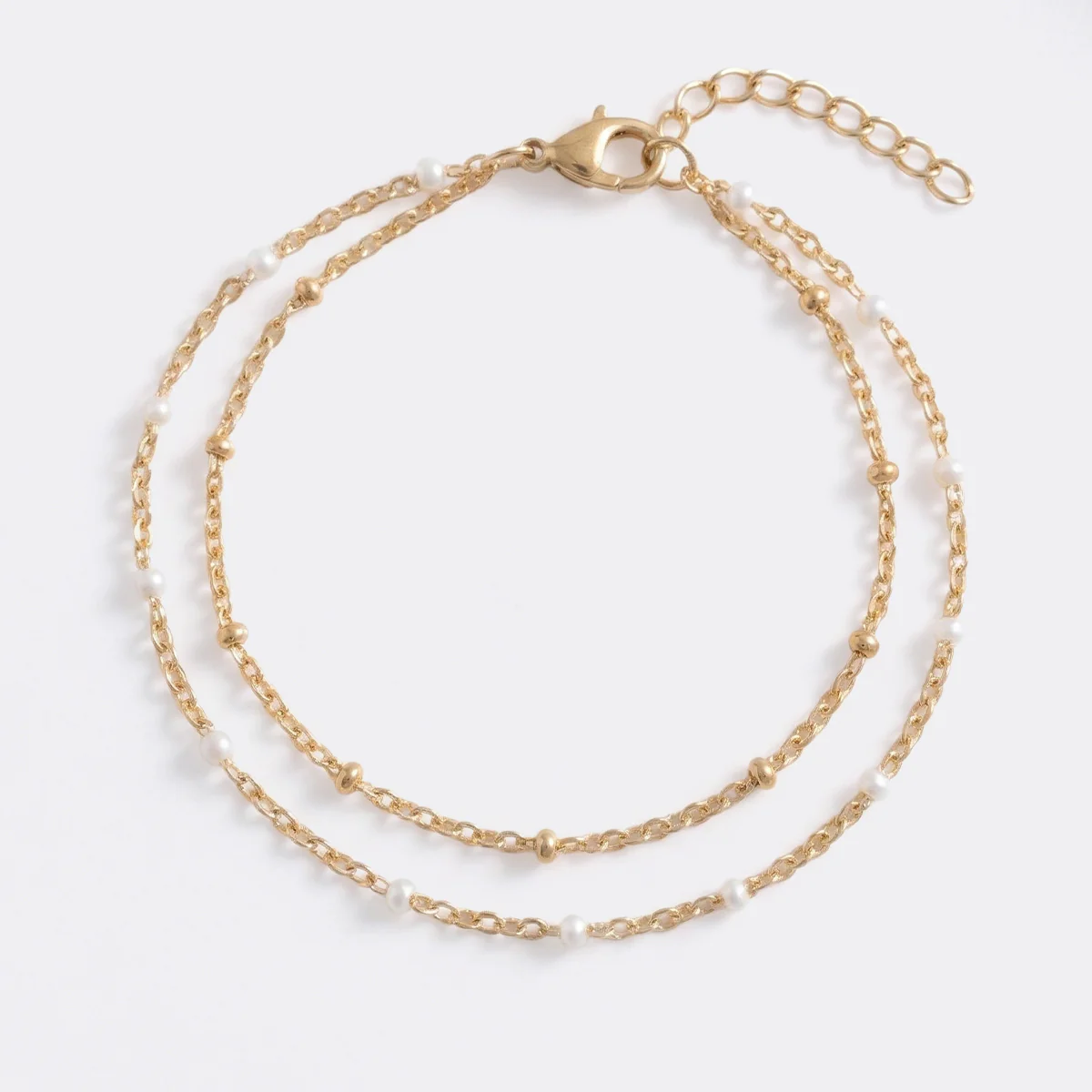 Dainty Double Chain Beaded Bracelet - Image 11