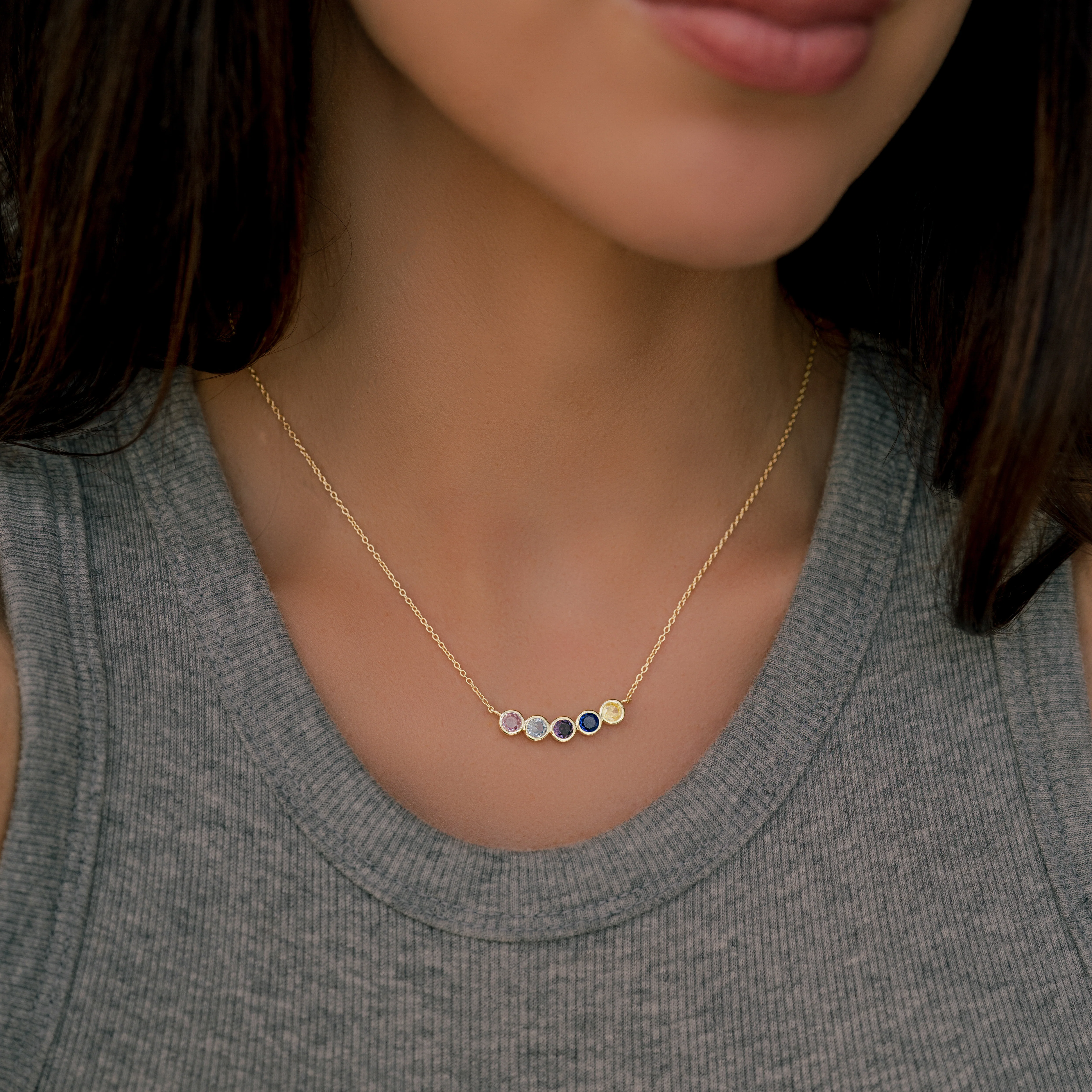 Dainty Family Birthstones Necklace - Image 27