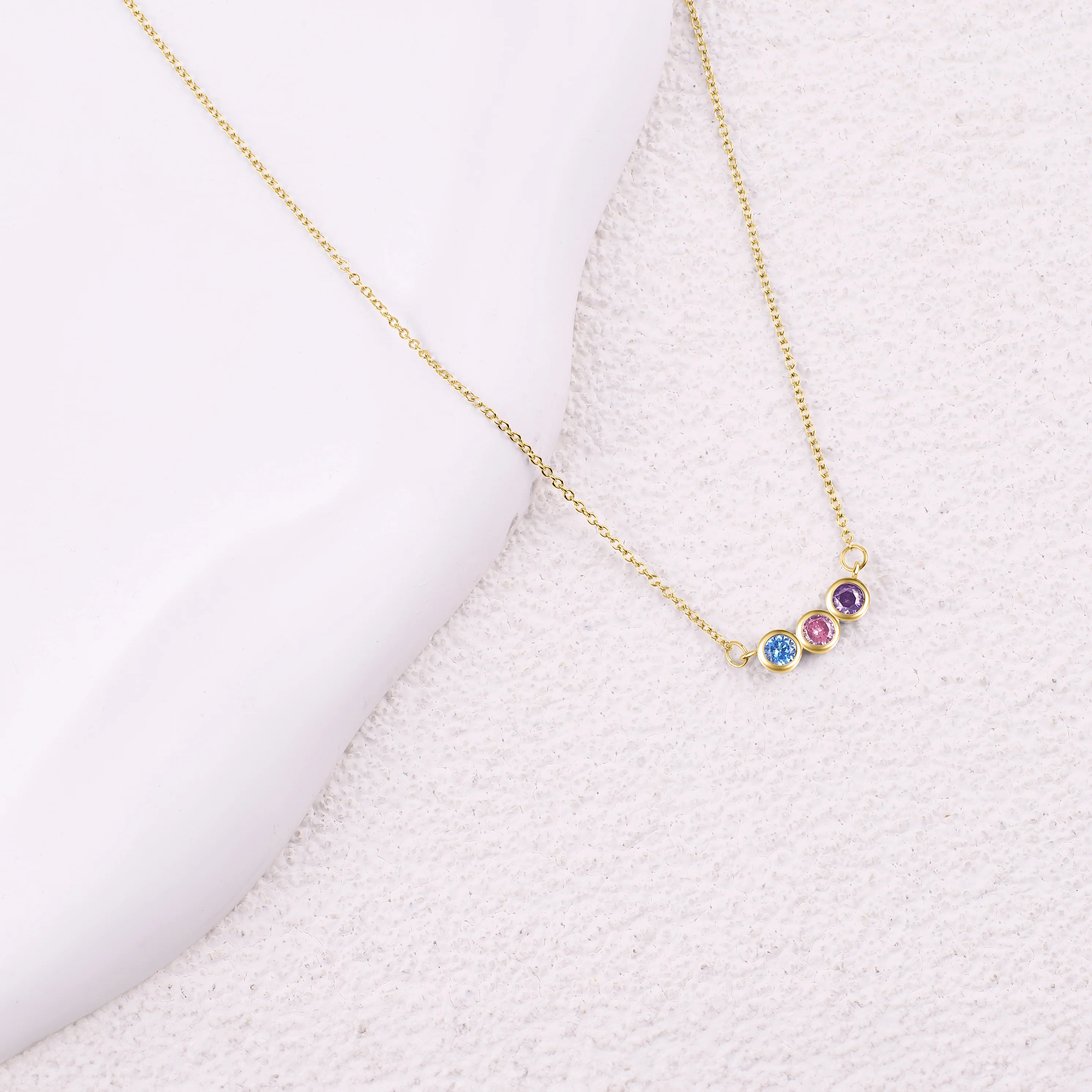 Dainty Family Birthstones Necklace - Image 30