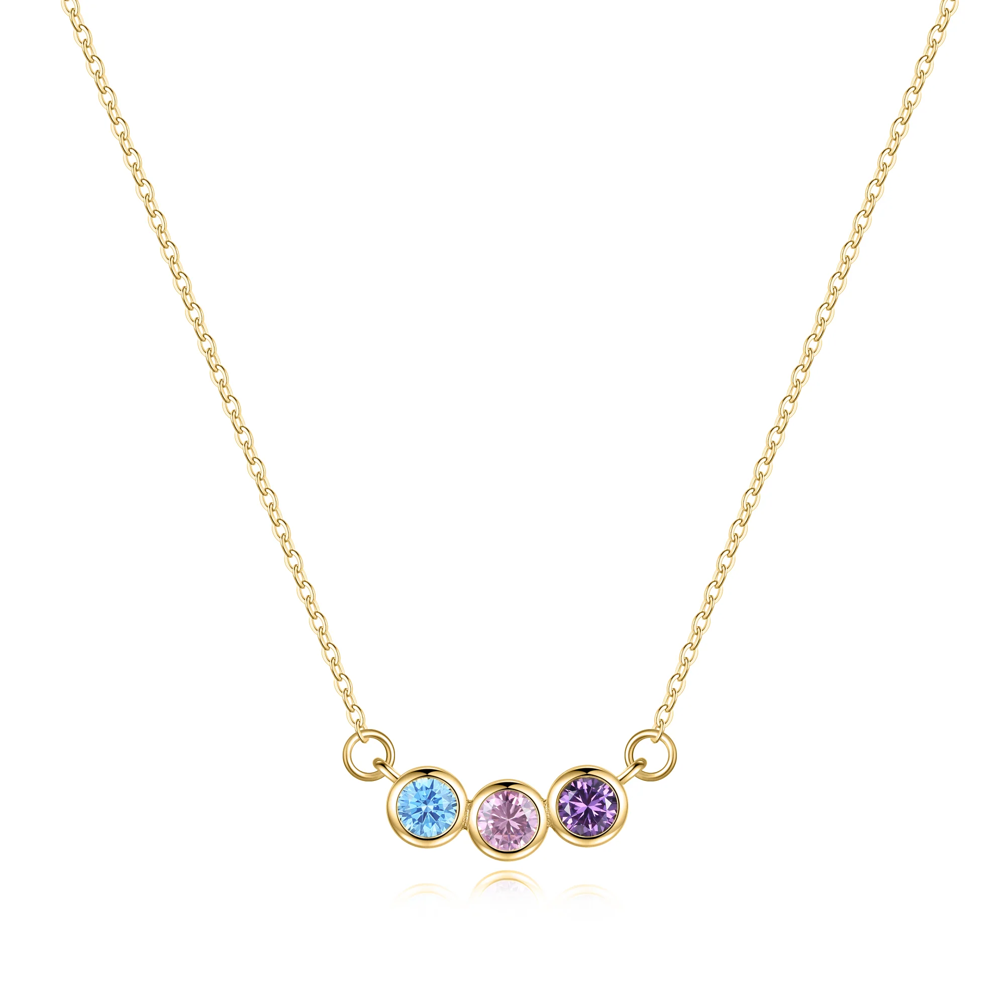 Dainty Family Birthstones Necklace - Image 7