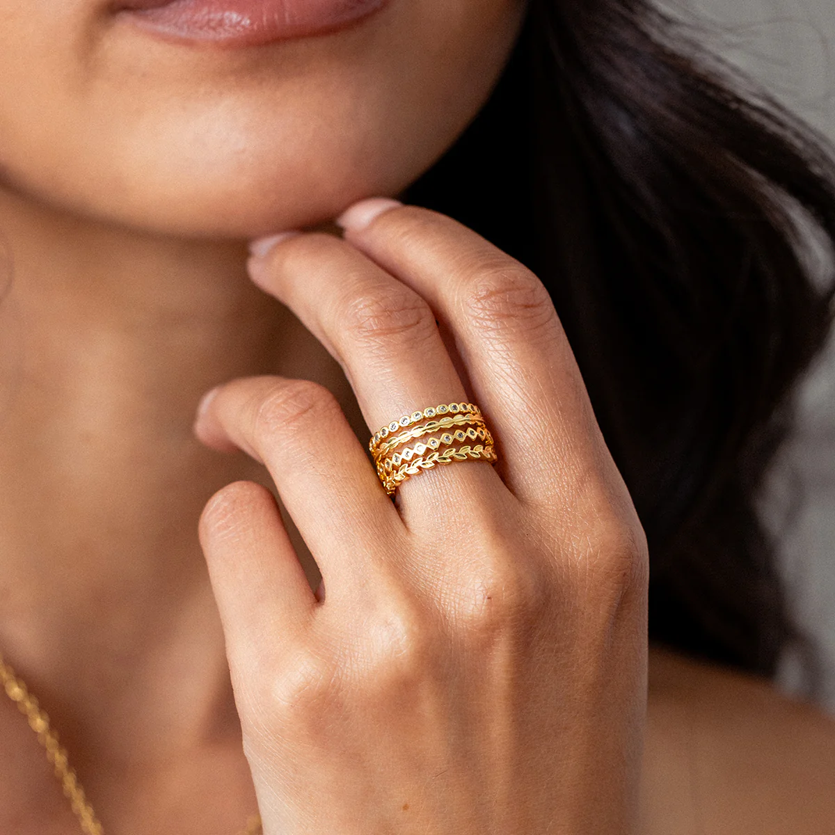 Dainty Gold Mini Ring Set - Image 10
