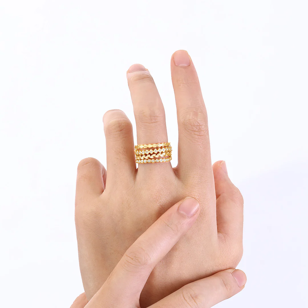 Dainty Gold Mini Ring Set - Image 2