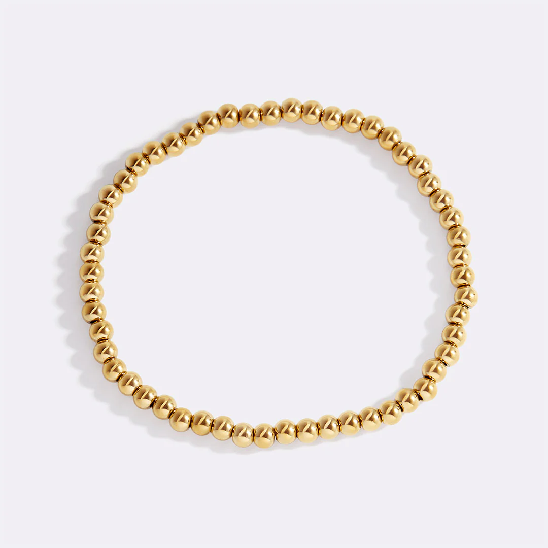 Dainty Gold Beaded Bracelet - Image 4