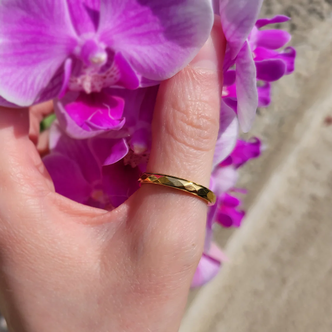 Dainty Hammered Band Spinning Fidget Ring - Image 21