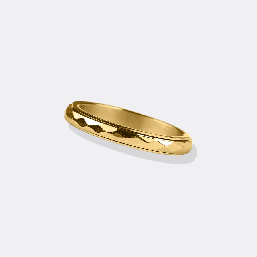 Dainty Hammered Band Spinning Fidget Ring - Image 31