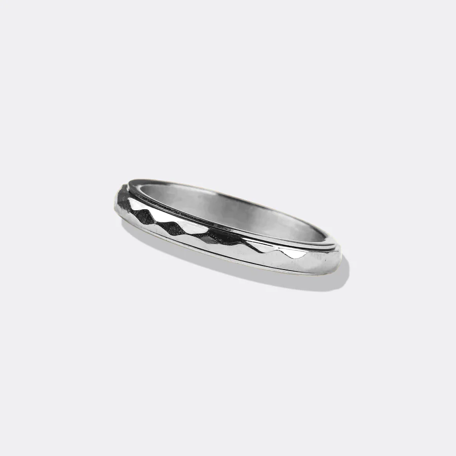 Dainty Hammered Band Spinning Fidget Ring - Image 43
