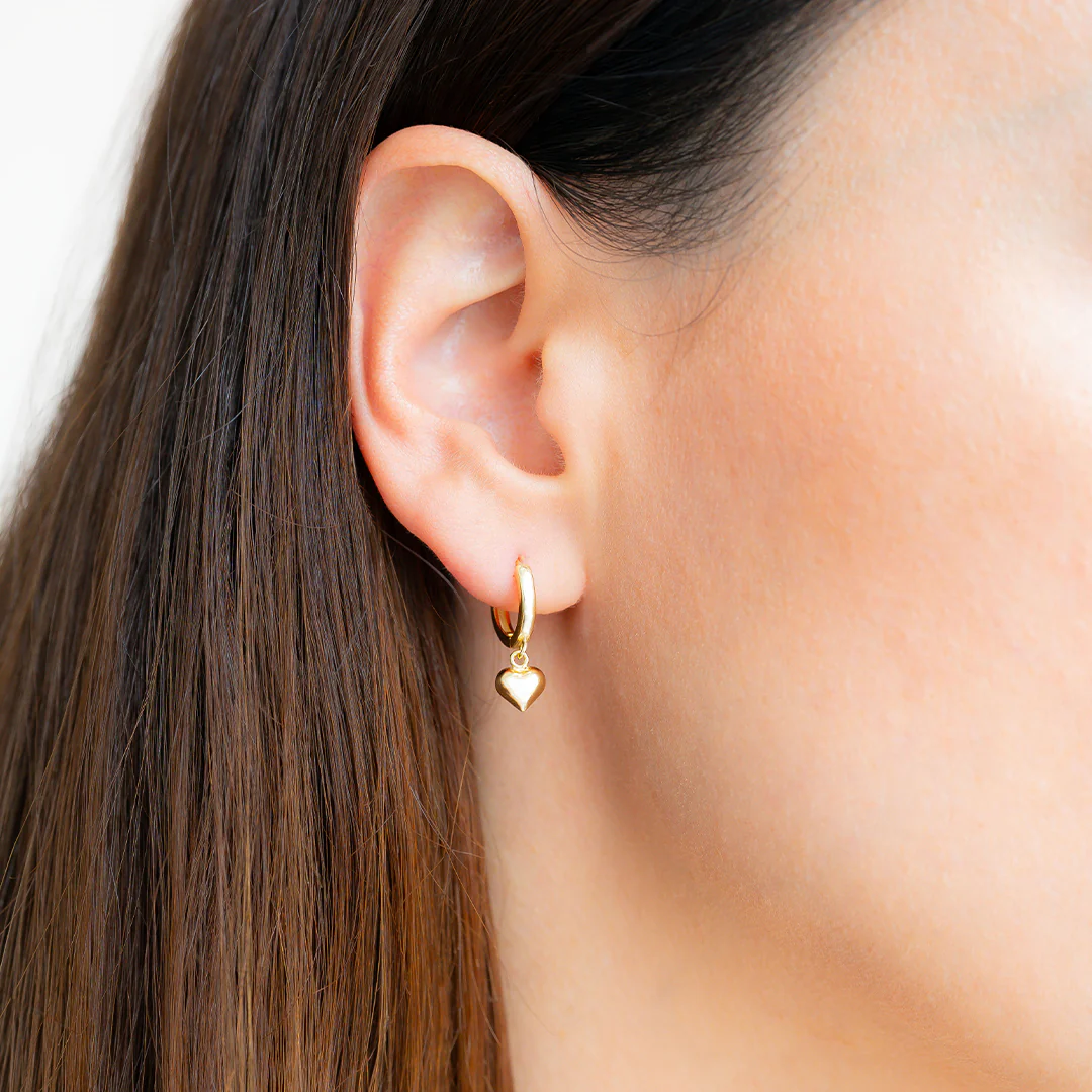 Dainty Heart Hoop Earrings - Image 12
