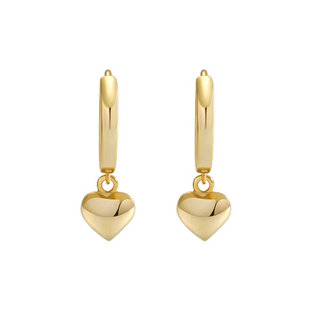 Dainty Heart Hoop Earrings - Image 5