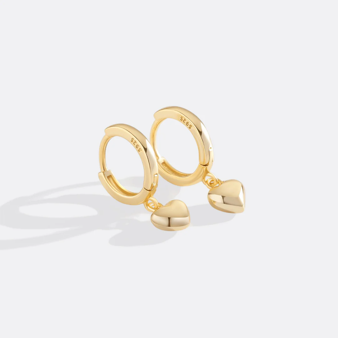 Dainty Heart Hoop Earrings - Image 6