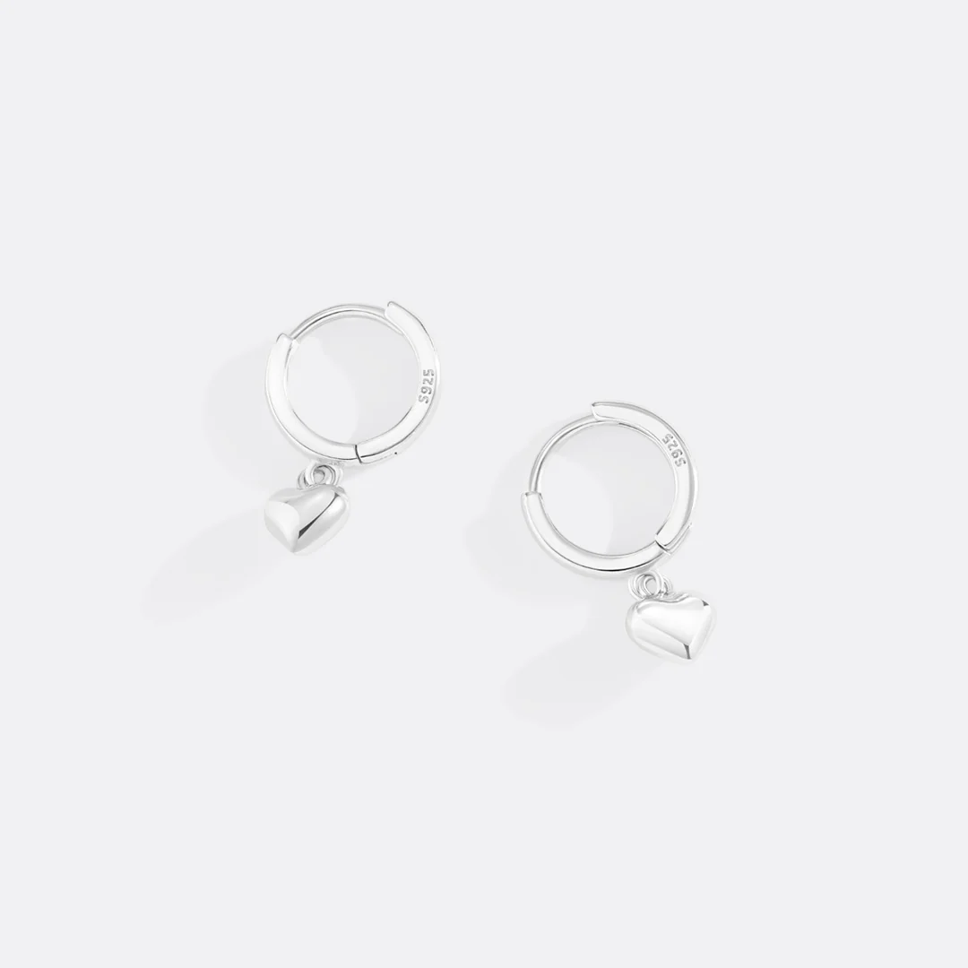 Dainty Heart Hoop Earrings - Image 9