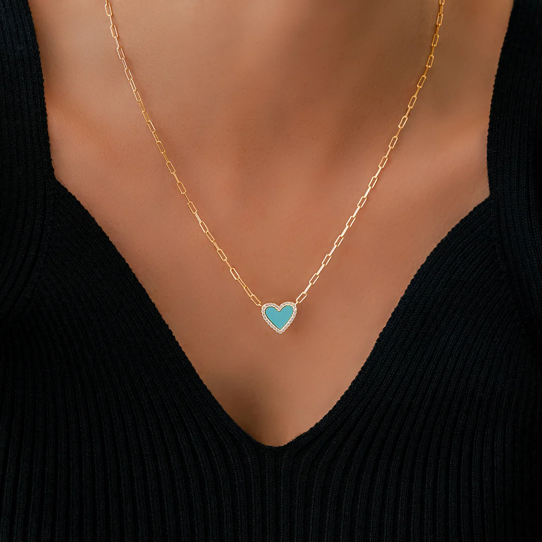 Dainty Heart Paperclip Necklace - Image 11