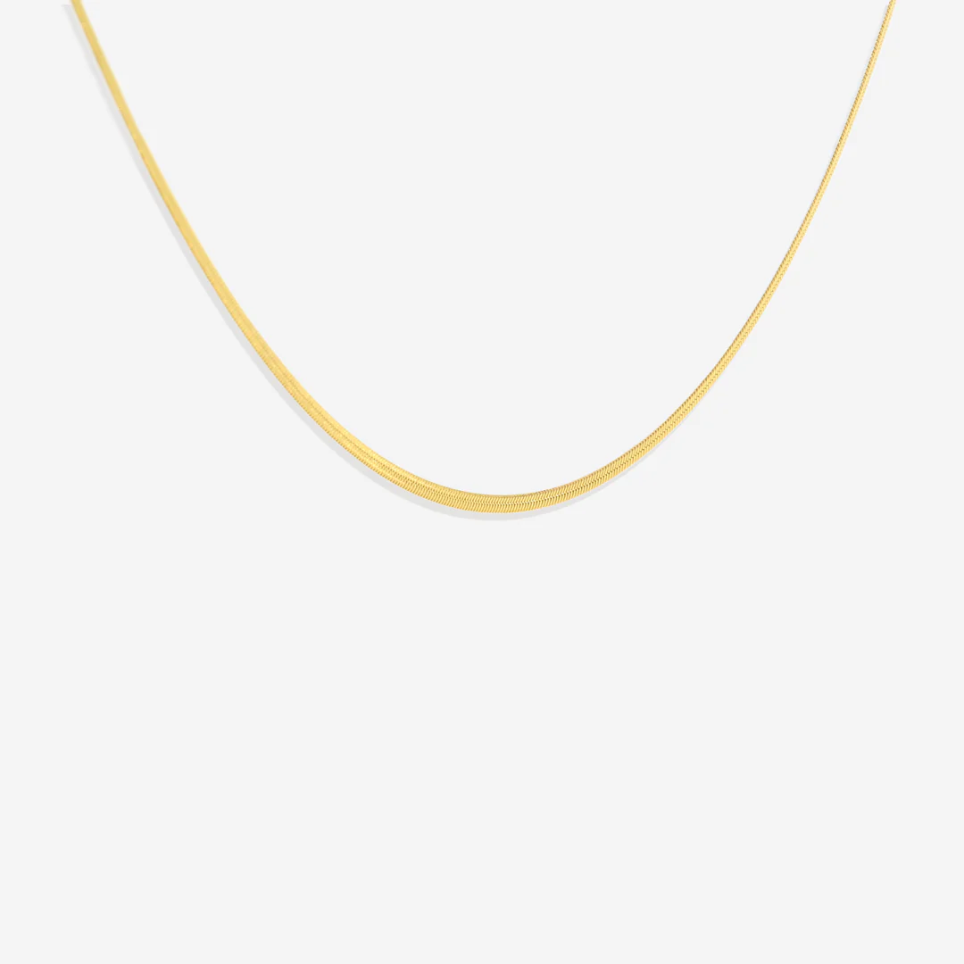 Dainty Herringbone Chain Necklace - Image 7