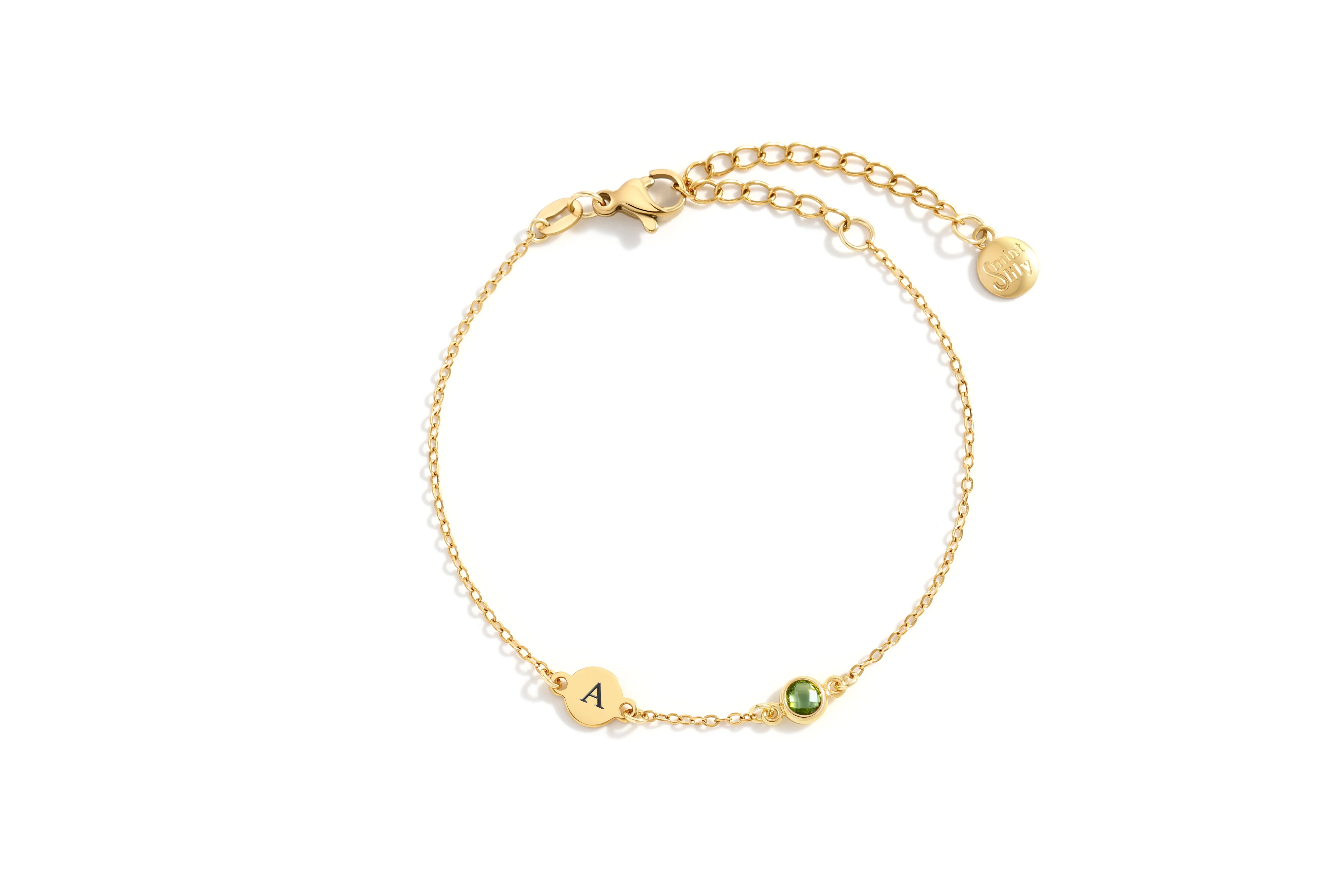 Dainty Initial and Birthstone Bracelet - Image 24