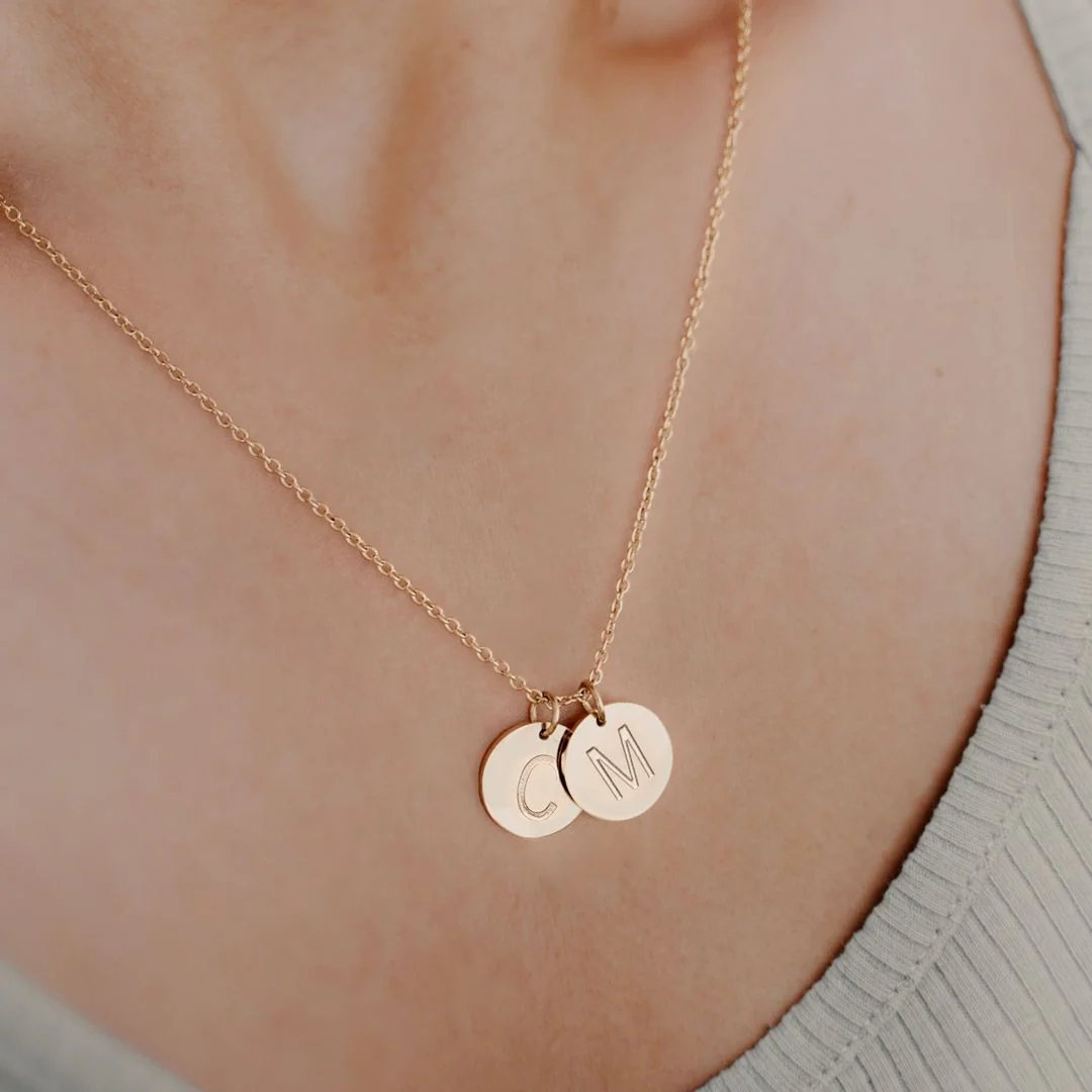 Dainty Disc Initial Necklace - Image 15