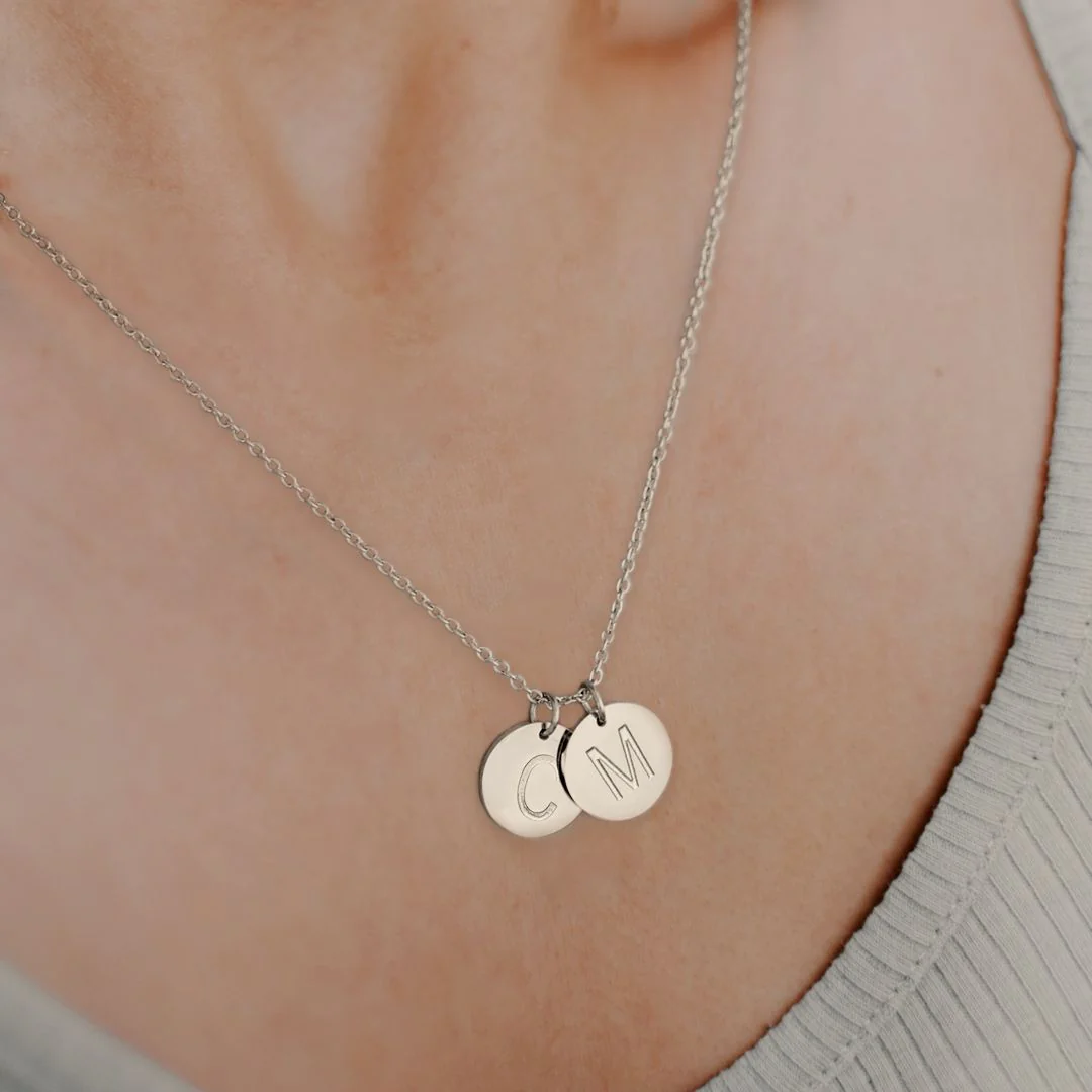 Dainty Disc Initial Necklace - Image 18