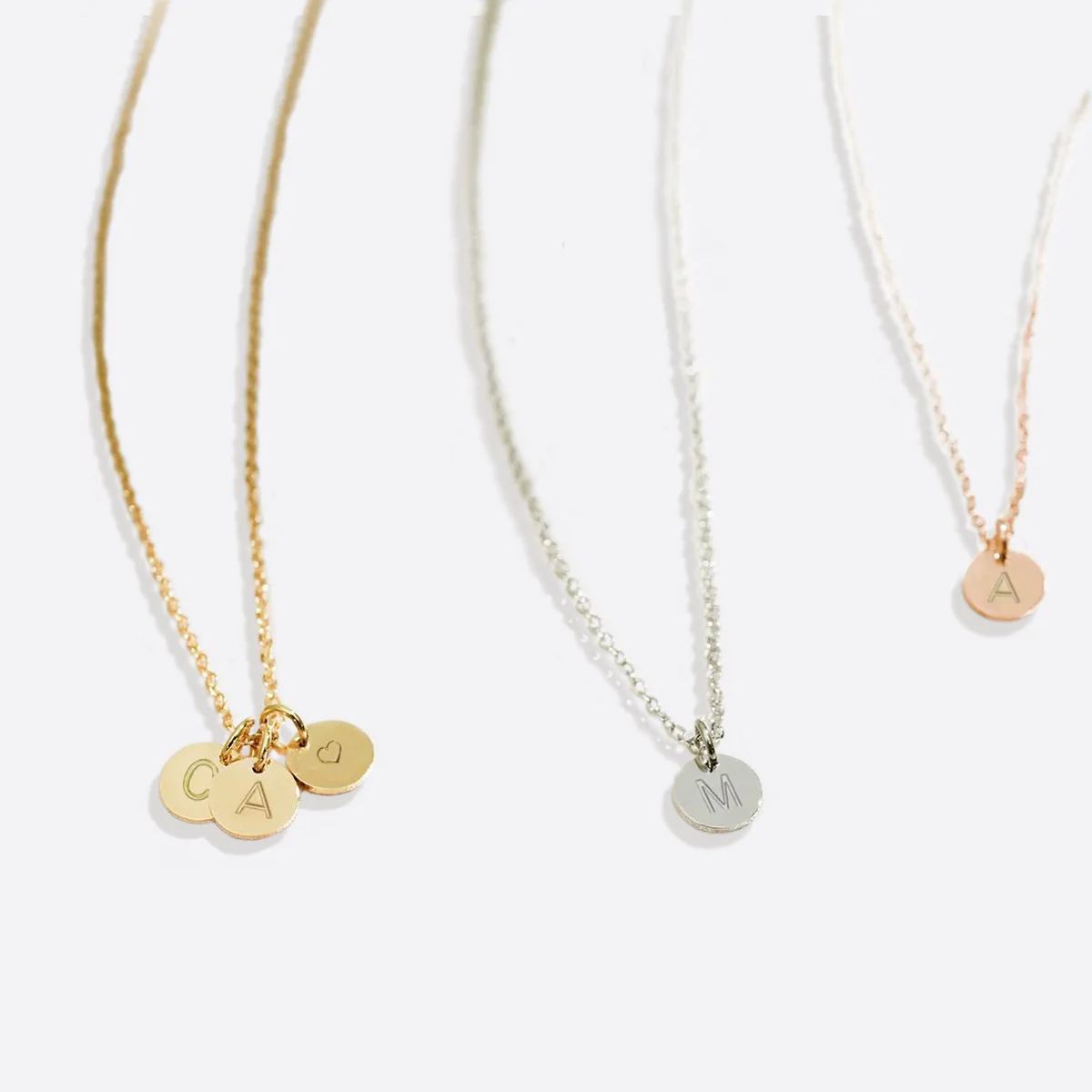Dainty Disc Initial Necklace - Image 22