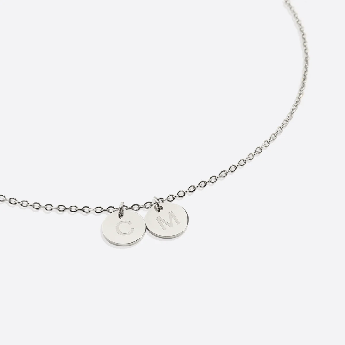 Dainty Disc Initial Necklace - Image 23