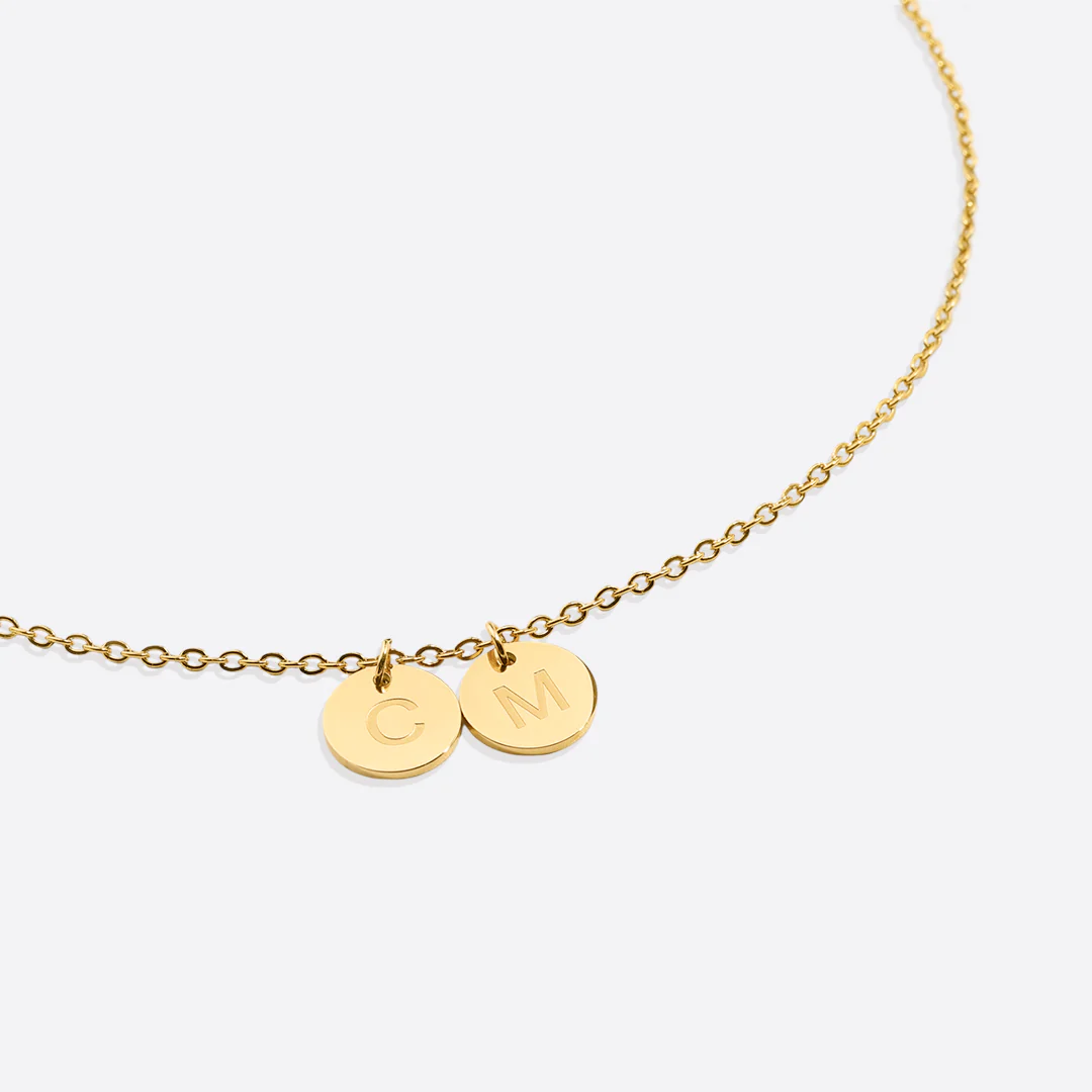 Dainty Disc Initial Necklace - Image 25
