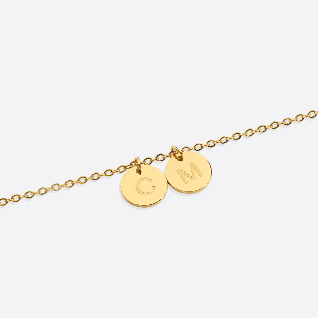Dainty Disc Initial Necklace - Image 34