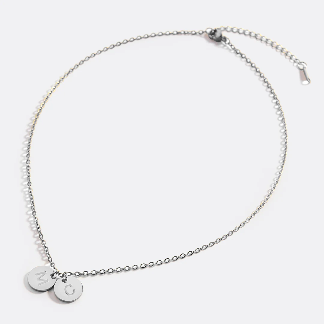 Dainty Disc Initial Necklace - Image 38