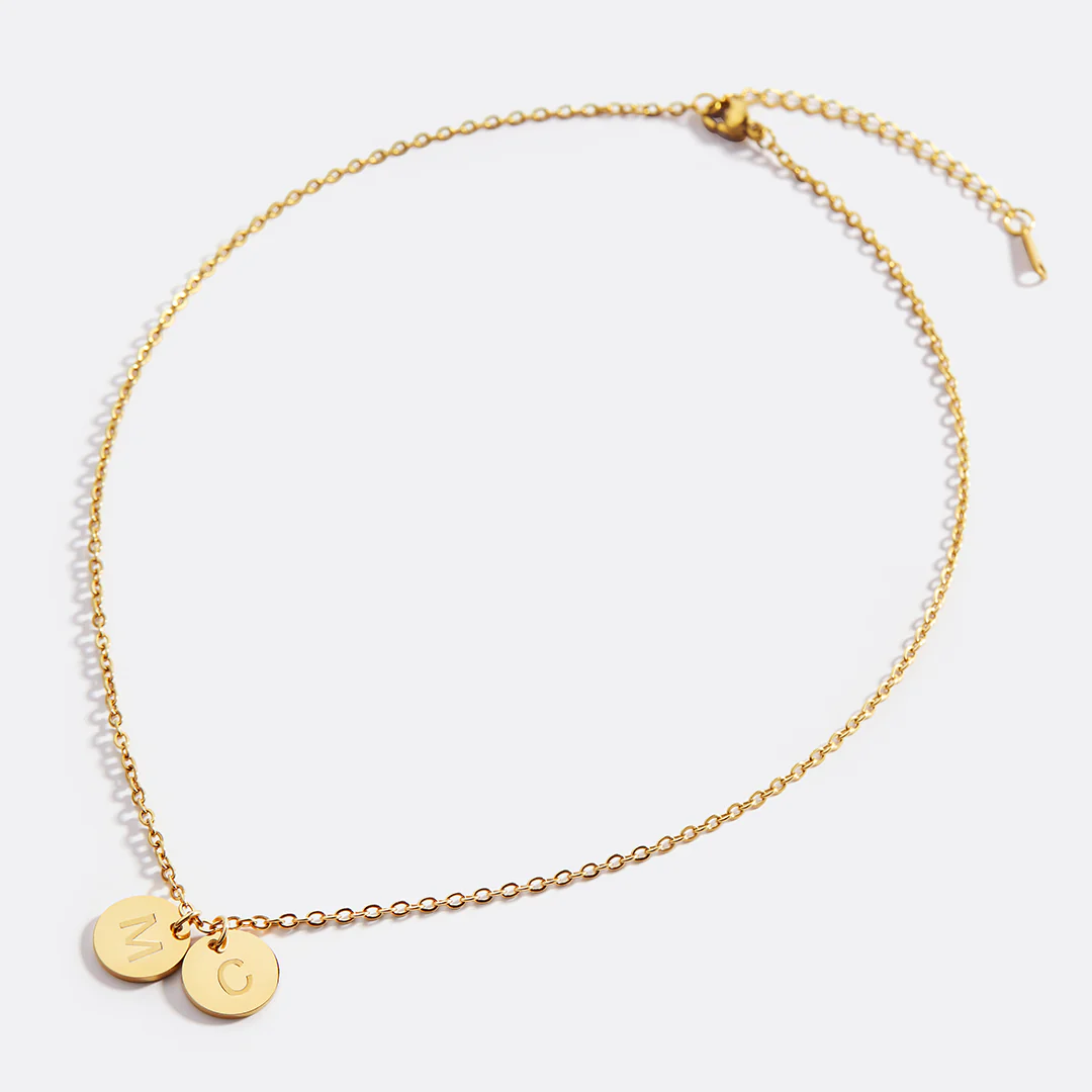 Dainty Disc Initial Necklace - Image 39