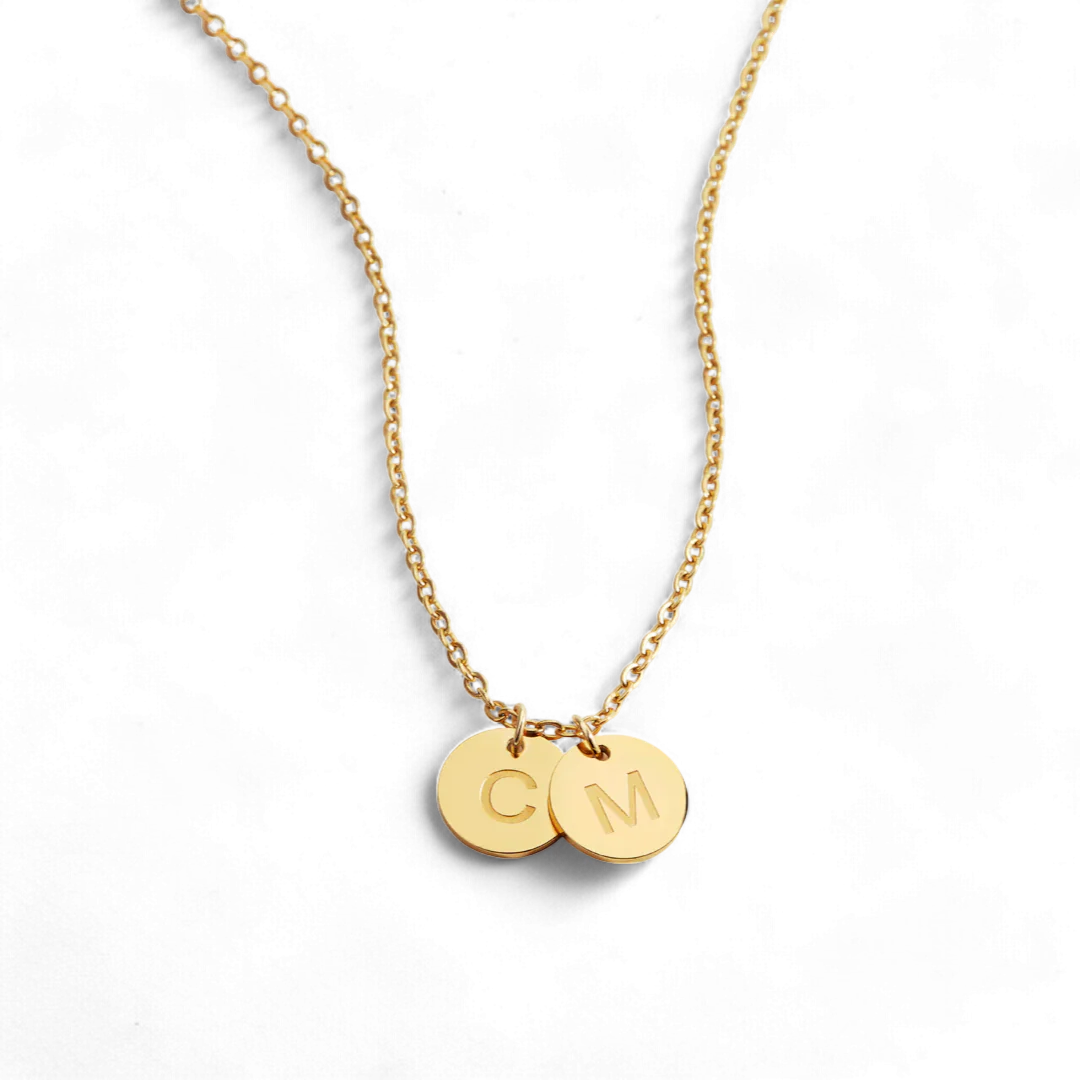 Dainty Disc Initial Necklace - Image 4