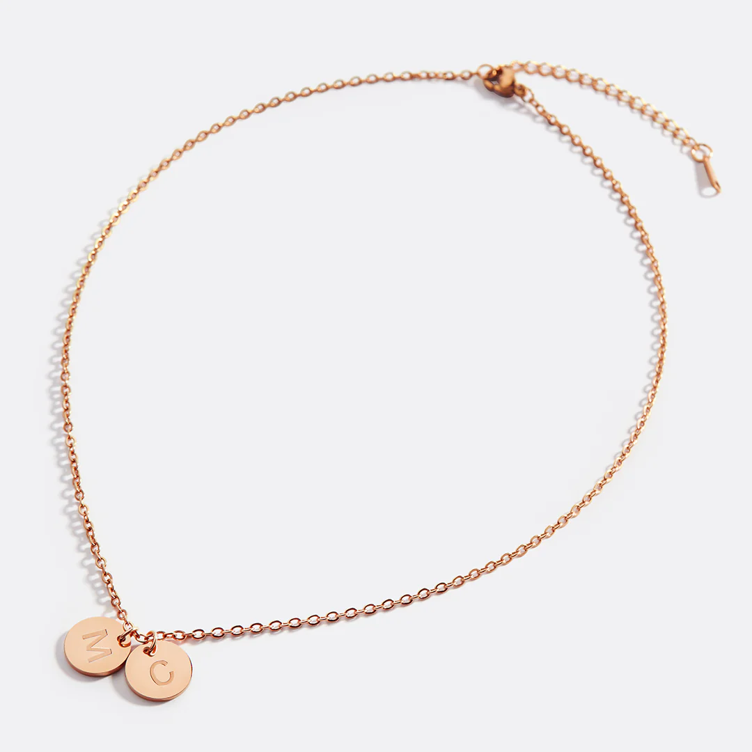 Dainty Disc Initial Necklace - Image 41