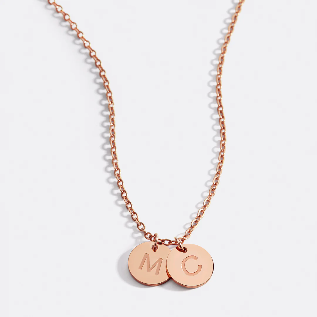 Dainty Disc Initial Necklace - Image 42