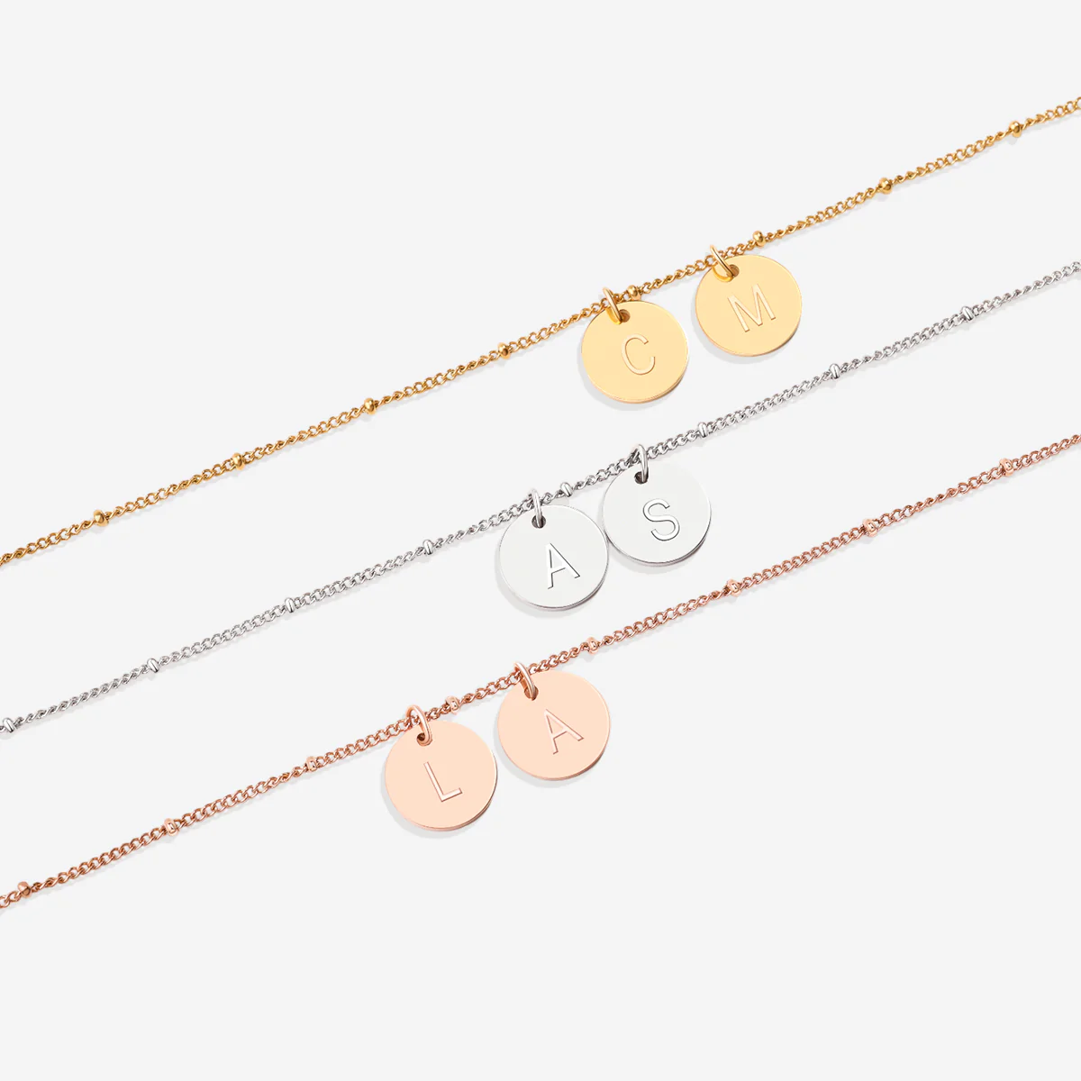 Dainty Disc Initial Necklace - Image 53