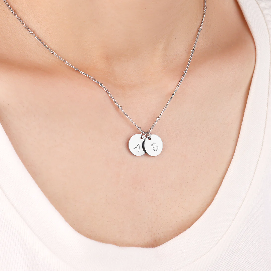 Dainty Disc Initial Necklace - Image 56