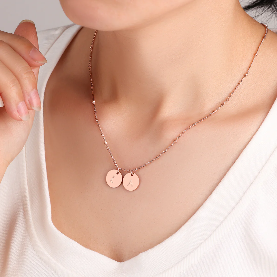 Dainty Disc Initial Necklace - Image 57