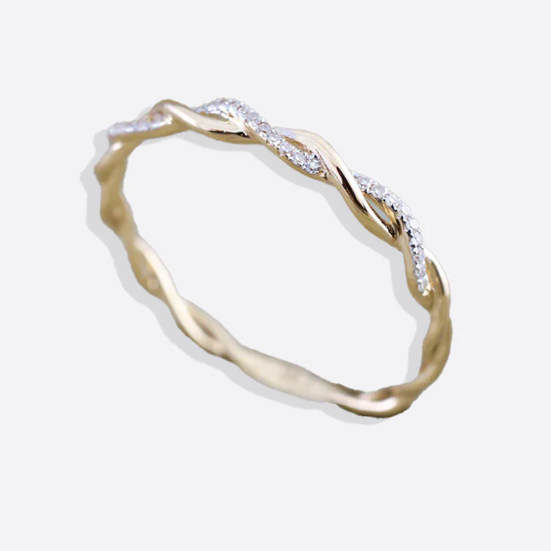 Dainty Pave Twist Stacking Ring - Image 20