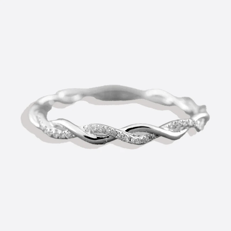 Dainty Pave Twist Stacking Ring - Image 23