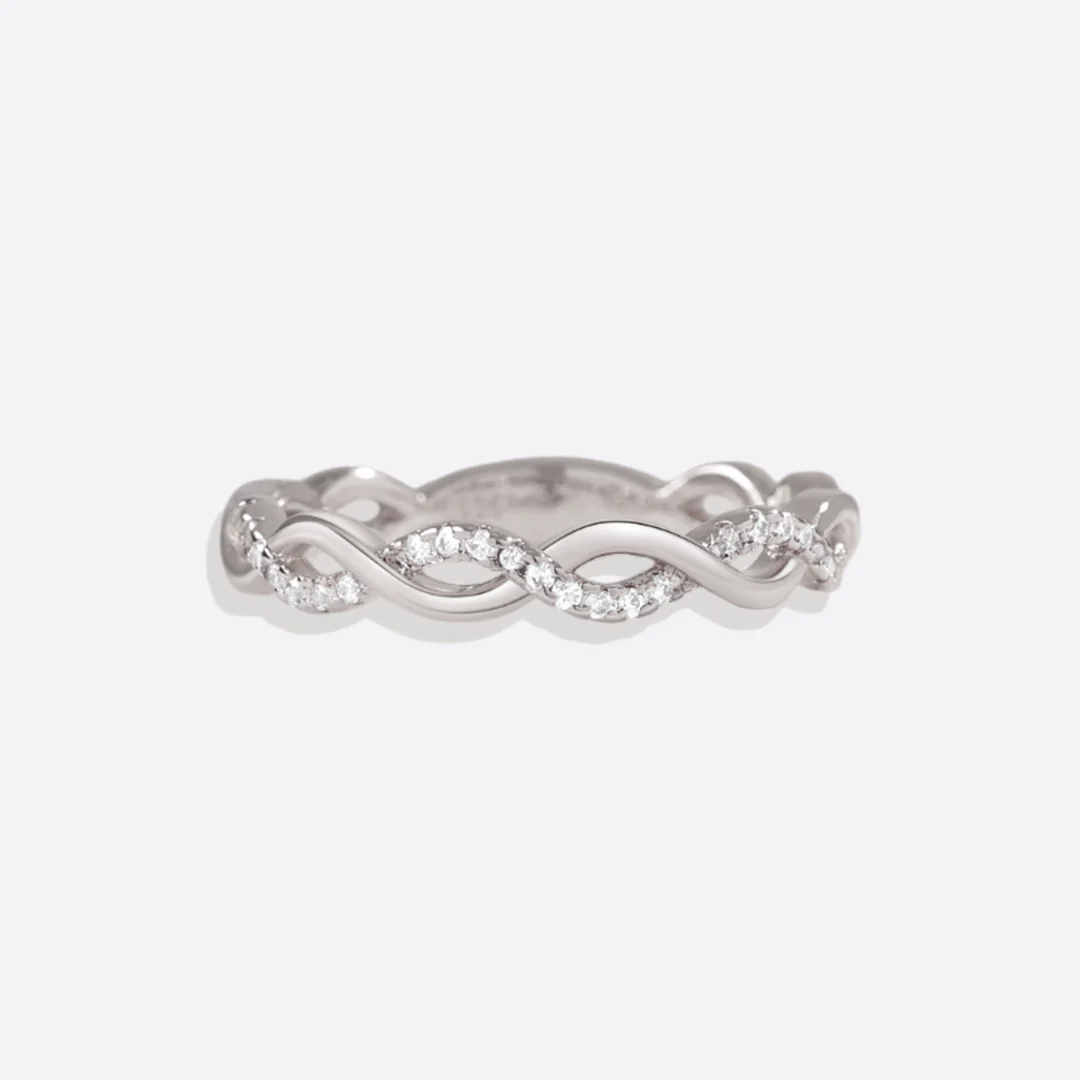 Dainty Pave Twist Stacking Ring - Image 37