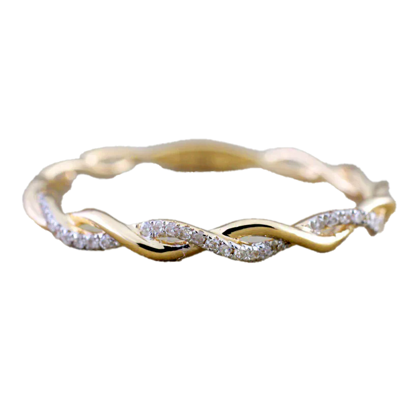 Dainty Pave Twist Stacking Ring - Image 6