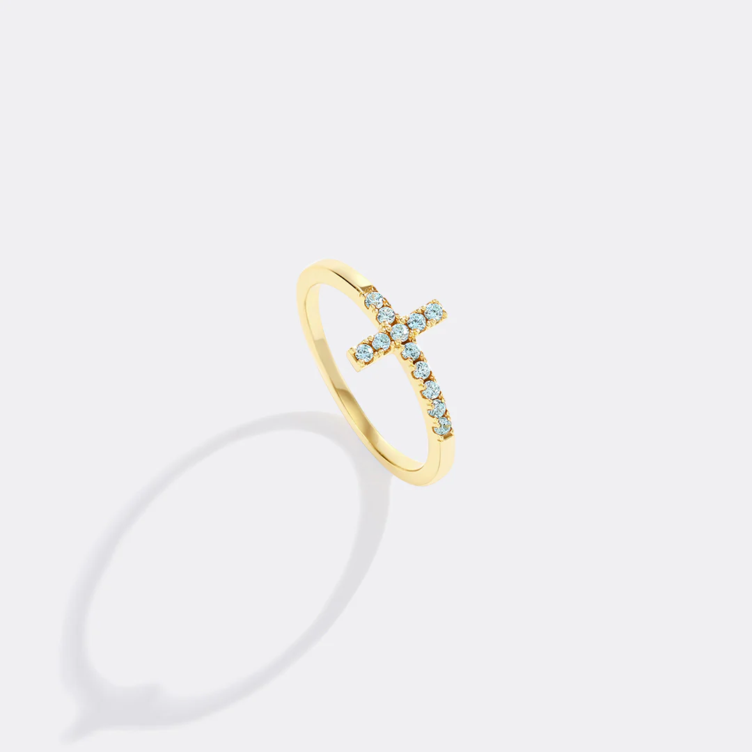 Birthstone Cross Ring - Image 7