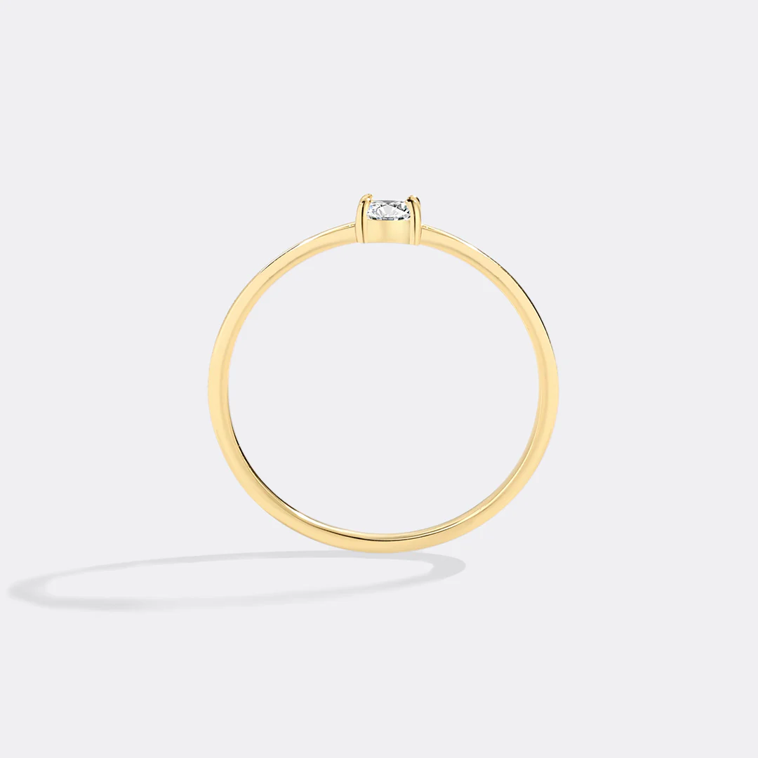 Dainty Baguette Birthstone Stacking Ring - Image 5