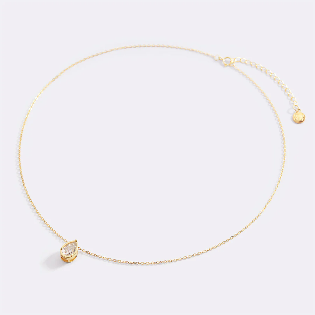 Diamond Teardrop Necklace - Image 8