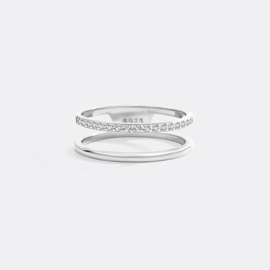 Double Band Pave Ring - Image 4