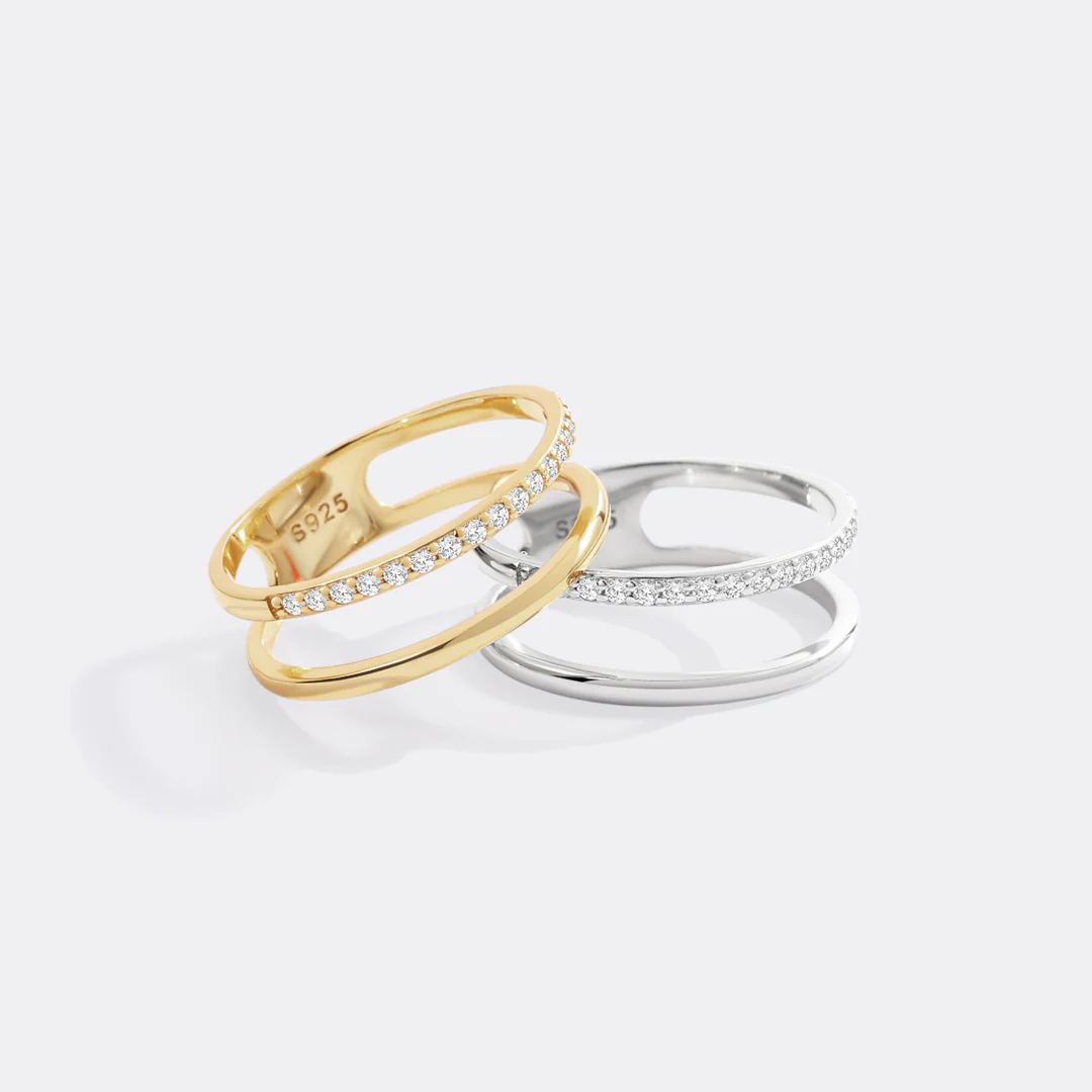Double Band Pave Ring - Image 5