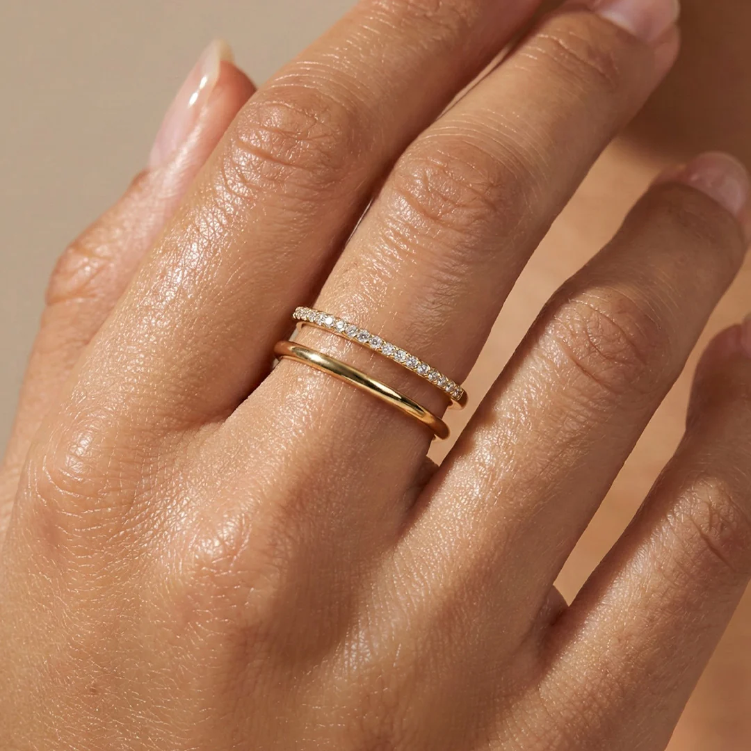 Double Band Pave Ring - Image 8